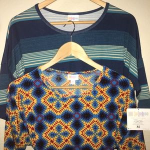 Lot of 2 New Lularoe Irma Tops Size M 034
